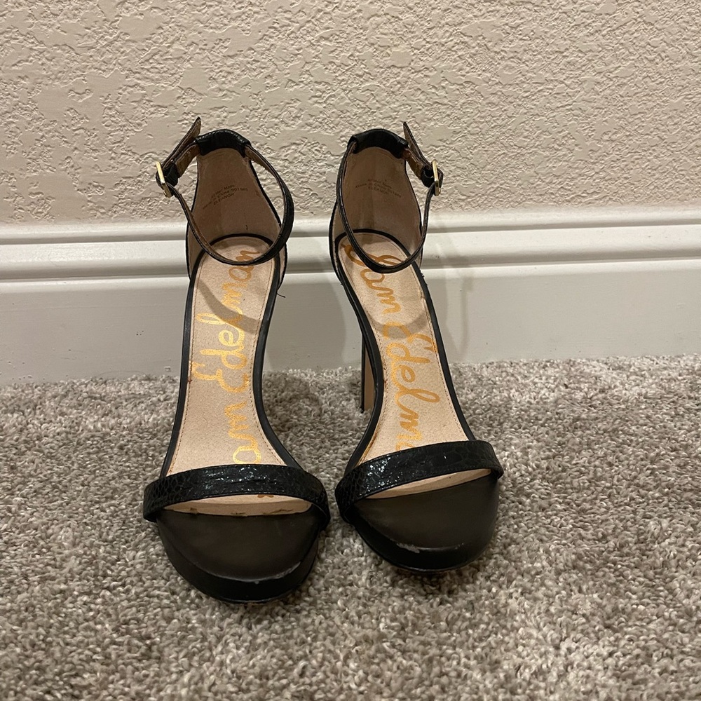 Snake print black Sam Edelman heels